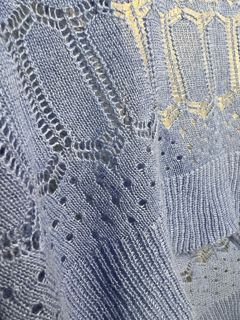 Free People Baby Blue Openwork Knit Top - Picture 4 of 5